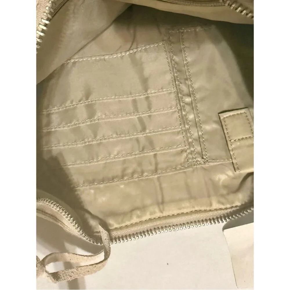 NWT Old Navy Perforated Suede Hobo Bag - Moto Studded Shoulder Bag - Beige